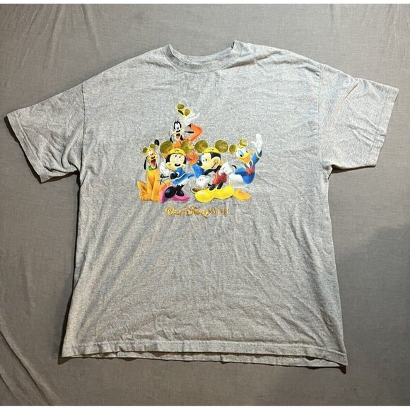 Disney‎ World 50th Anniversary Mickey & Friends Golden Ears Shirt Mens XL Gray - Picture 1 of 11